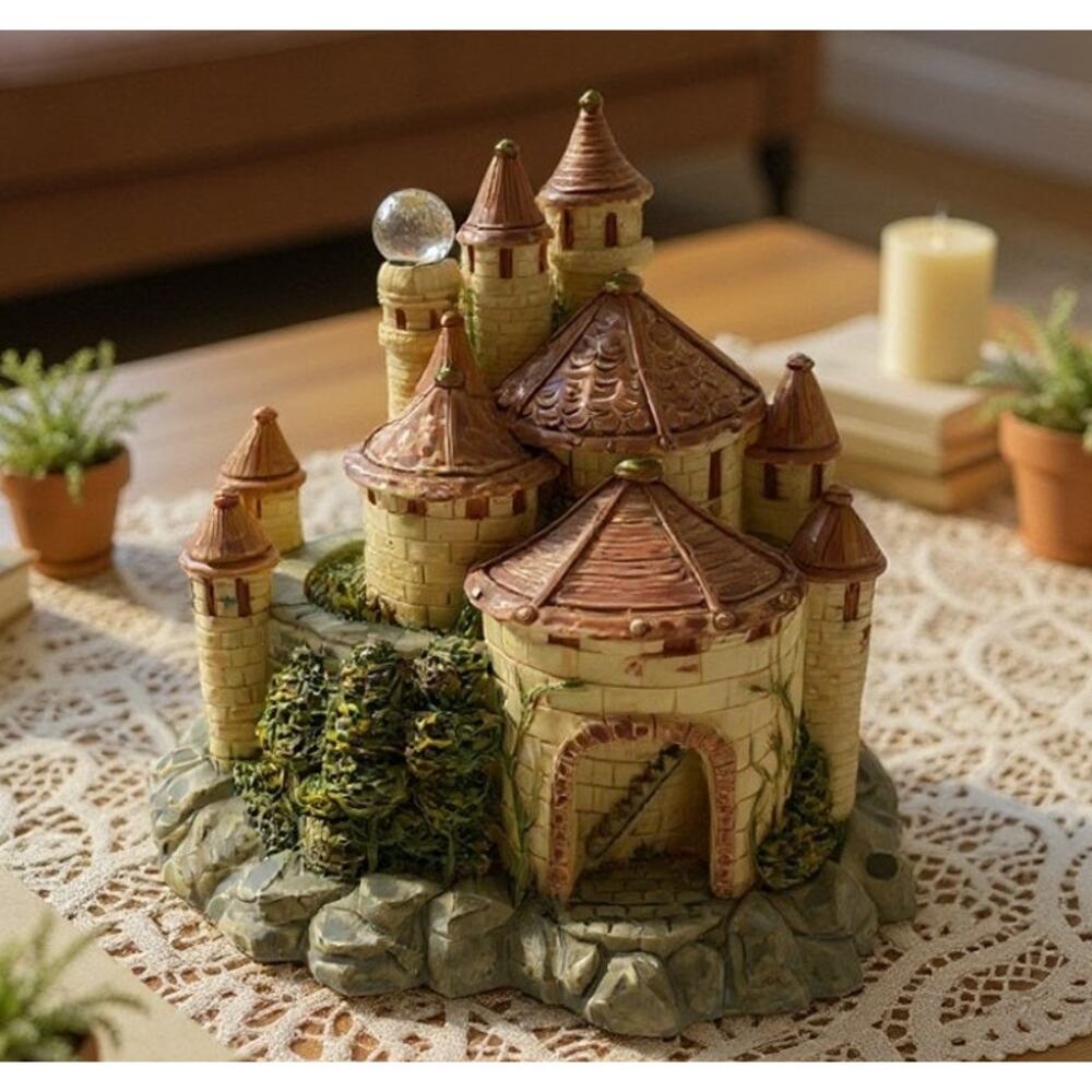 Spoontiques Fairy Tale Fantasy Castle Figurine 4.5" Crystal Orb Resin Vintage - Picture 5 of 9